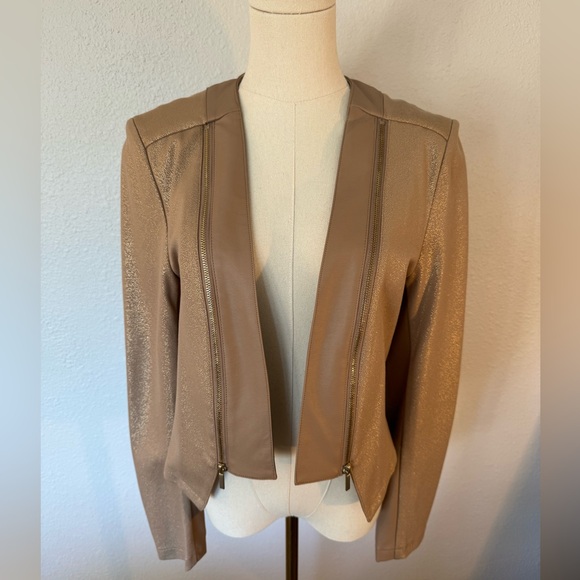 São Paulo Metallic Jacket Sand Color size 10/42 - Picture 3 of 13